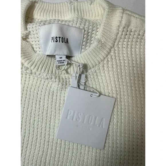 Pistola Olga waffle stitch sweater in Ivory size M New - Picture 7 of 7